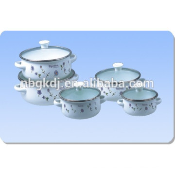5 PCs casserole sets with glass lid/plastic knob